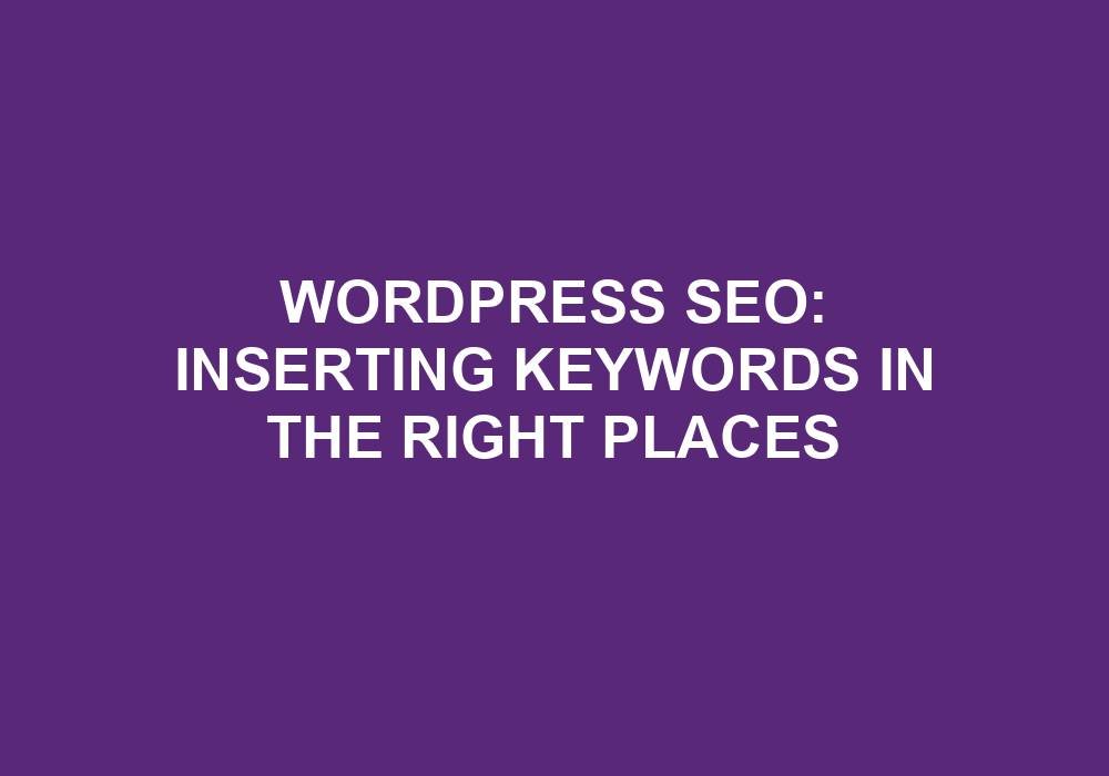You are currently viewing WordPress SEO: Inserting Keywords In The Right Places
